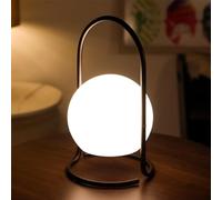 TRIROCKS Lámpara de Mesa Cordless Portátil, Iluminación de Luz LED Recargable de Larga Duración a Batería, 3 Modos de Iluminación para Camping, Dormitorio y Exterior (Negro)