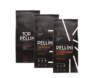 Tris Caffè Pellini en grano Miscela Top Originale, Crema Intensa, Bar Vivace Intenso 1 kg x 3