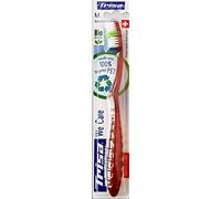 TRISA We Care: el primer cepillo de dientes sostenible hecho de botellas de PET recicladas, mango 100% PET reciclado, cerdas ecológicas de aceite de ricino fabricado en Suiza