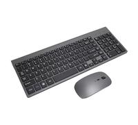 Trisar Combo de Teclado y Ratón Inalámbricos, Adaptador USB Silencioso Ultrafino de 2,4G para Teclado Inalámbrico y Ratón para el Trabajo (Gris Oscuro), Trisarsxq73n46wm-12