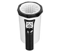 Trisar Taza de Lavado de Patas para Mascotas, Cerdas de Silicona Manos Libres Multifunción Recargable, Limpiador Automático de Patas de Perro para Perros Grandes (blanco negro)