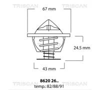 TRISCAN Termostato Refrigerante 82°C Para Mercedes SL /8 VW Sharan LT 28-35 I
