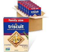 Triscuit Galletas de trigo de grano entero con aceite de romero y oliva, tamaño familiar, 6 cajas de 12.5 onzas