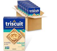 Triscuit Galletas de trigo integral reducidas en grasa, galletas veganas, cajas de 6 a 7.5 onzas