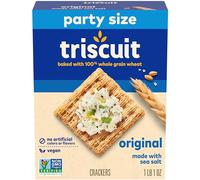 Triscuit Galletas de trigo integrales originales, galletas veganas, tamaño fiesta, 17 onzas