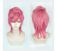 Trish Una Cosplay Pink Wig Anime JOJO Bizarre Adventure Golden Wind Cosplay Peluca Trish Una Hair Disfraces de Halloween Pelucas + Cap + Track