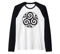 Triskele Trinität Spirituell Symbol Erde Sonne Mond Natur Camiseta Manga Raglan