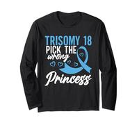 Trisomía 18 Cinta azul claro Princesa Trisomía 18 Guerrero Manga Larga