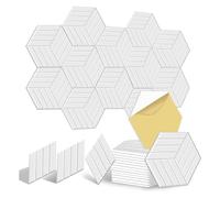 Trisoye Paquete de 12 Paneles AcúSticos Autoadhesivos, Paneles de Pared Insonorizados, Paneles de Espuma A Prueba de Sonido para AbsorcióN de Ruido, Color Blanco
