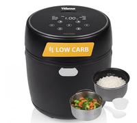 Tristar Arrocera Digital con Función Low Carb, 8 Programas Automáticos, Capacidad de 0,6 L de Arroz, Panel Digital, Fácil de Limpiar, RK-6238