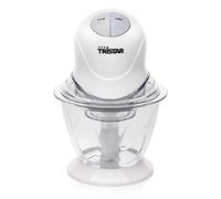Tristar BL-4009 Picadora eléctrica de alimentos, 2 Hojas de Acero Inoxidable, Bol de Cristal con indicador de nivel de 0.6 L, picadora de cocina para carne, verdura, cebolla y fruta, 200 W, Blanco