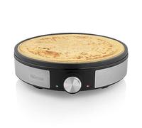 Tristar BP-2638 Crepera - 30 cm de diámetro - Accesorios incluidos - Termostato regulable, acero inoxidable, negro