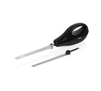 Tristar Cuchillo Eléctrico, 120 W, 2 Cuchillas de Acero Inoxidable | Protección para los dedos, Apto para lavavajillas, Compatible con congelados, Carcasa negra, EM-2107