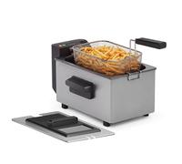 Tristar Freidora, 3 L, 2000 W, Zona Fría, para Toda la Familia | Termostato ajustable hasta 190 °C, Tapa con visor y filtro, Cuba esmaltada, Piezas aptas lavavajillas, FR-9327