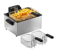 Tristar Freidora, 5 L, 3000 W, Zona Fría, 3 Cestas, Acero Inoxidable | cestas Extraíble, termostato ajustable, con ventanilla y filtro, piezas aptas para el lavavajillas