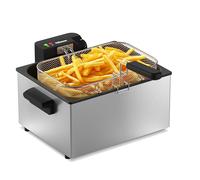 Tristar Freidora de Acero Inoxidable, Capacidad 5 L, 3000 W, Termostato Ajustable, Cesta Extraíble, Uso Semiprofesional, FR-9330