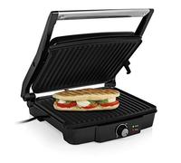 Tristar GR-2853 Parrilla eléctrica con superficie de cocinado de 29,7 x 23,5 cm, revestimiento antiadherente, fácil de limpiar, tapa flotante, libre de BPA y PFOA, apertura 180 º, 2000 W
