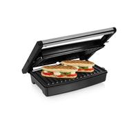 Tristar GR-2859 Parrilla de contacto, superficie de cocinado de 27,5 x 18 cm, se puede abrir 180 grados para usar como parrilla de mesa, 1500 W