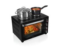 Tristar Horno de convección con 2 placas calefactoras, capacidad de 35 L, 3200 W, carcasa de acero, mini cocina compacta para menús completos, OV-3670
