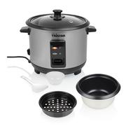 Tristar Olla Arrocera, 1 L, Bandeja de Vapor, Cubeta Interior Antiadherente | Hasta 5 raciones, 400 W, Carcasa en acero inoxidable, Función mantener caliente, Vaso medidor, RK-6144