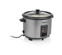 Tristar Olla Arrocera, Capacidad 1,8 L, Cuerpo de Acero Inoxidable con Tapa de Cristal, Recipiente Antiadherente, Apagado Automático y Función Mantener Caliente, 700 W, RK-6148
