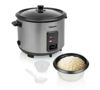 Tristar Olla Arrocera, Capacidad 1,8 L, Cuerpo de Acero Inoxidable con Tapa de Cristal, Recipiente Antiadherente, Apagado Automático y Función Mantener Caliente, 700 W, RK-6148