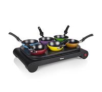 Tristar Plancha Wok Eléctrica, 40 x 27,5 cm, 1000 W, 6 Personas | Revestimiento antiadherente, Asas de tacto frío, Moldes para crepes, Cable de 2 m, Espátulas de madera, Cuchara, BP-2827