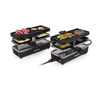 Tristar RA-2742 Set de 2 Raclettes con 4 bandejas extraíbles, superficie antiadherente de 23,8 x 10,4 cm, base antideslizante, diseño único