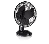 Tristar VE-5924 Ventilador de mesa, 23 centímetros de diámetro, 2 ajustes de velocidad, oscilante, ángulo ajustable 25°, asa para transporte, protección contra sobrecalentamiento, 30 W, negro