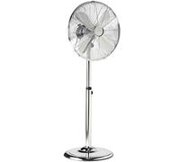 Tristar VE-5951 Ventilador de pie metálico compacto, 40 centímetros de diámetro y oscilante 85°, 3 velocidades, motor de cobre, ángulo ajustable 20°, 64,3 dB, asa integrada, altura ajustable, 50 W