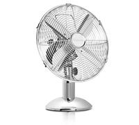 Tristar VE-5953 Ventilador de mesa metálico retro, 30 centímetros de diámetro y oscilante 85°, 3 ajustes de velocidad, motor de cobre, ángulo ajustable 20°, 58.6 dB, asa integrada, 35 W