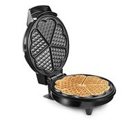 Tristar WF-1160 Gofrera con termostato y revestimiento antiadherente, Cinco gofres con forma de corazón de una vez, Exterior de acero inoxidable, asa fría al tacto, 700 W