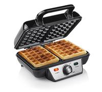 Tristar WF-2195 Gofrera,Dos gofres al mismo tiempo, Carcasa de acero inoxidable, revestimiento antiadherente, 1000 W, termostato ajustable para un dorado perfecto, luces indicadoras, fácil de limpiar