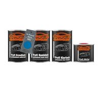 TRISTARcolor Pintura automotriz Set bote listo para pulverizar para Renault/Alpine RRU Bleu Alpine 2 Satin Metallic Fondo + pintura base + pintura transparente de 2 componentes 3,5 l