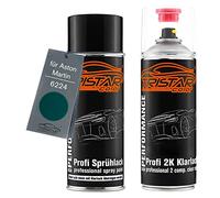 TRISTARcolor Pintura automotriz Set botes de spray 2 componentes para Aston Martin 6224 Racing Green Perl Metallic Pintura base pintura transparente de 2 componentes aerosol
