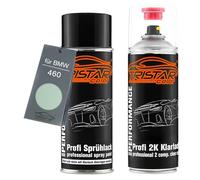 TRISTARcolor Pintura automotriz Set botes de spray 2 componentes para BMW 460 Jade Uni Pintura base pintura transparente de 2 componentes aerosol