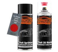TRISTARcolor Pintura automotriz Set botes de spray 2 componentes para Datsun/Infiniti/Nissan NBF Red Perl 1 CT Pintura base pintura transparente de 2 componentes aerosol