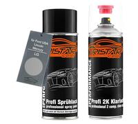 TRISTARcolor Pintura automotriz Set botes de spray 2 componentes para Ford USA/Lincoln/Mercury LG Lustrous Grey Metallic Pintura base pintura transparente de 2 componentes aerosol