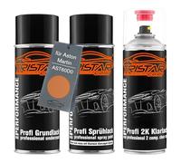 TRISTARcolor Pintura automotriz Set de botes de spray de 2 componentes para Aston Martin AST60D0 Golden Saffron Metallic Fondo pintura base pintura transparente de 2 componentes aerosol