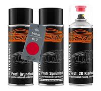 TRISTARcolor Pintura automotriz Set de botes de spray de 2 componentes para Volvo 612 Passion Red/Rouge Passion Fondo pintura base pintura transparente de 2 componentes aerosol