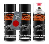 TRISTARcolor Pintura automotriz Set de botes de spray de 2 componentes para Xiaomi R01 Rong Yan Hong Metallic Fondo pintura base pintura transparente de 2 componentes aerosol