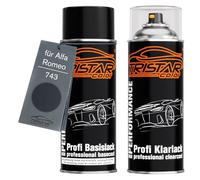 TRISTARcolor Pintura automotriz Set de botes de spray para Alfa Romeo 743 Blu Inca Metallic Pintura base pintura transparente aerosol 400 ml