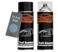 TRISTARcolor Pintura automotriz Set de botes de spray para Audi B5M Arctic Blue Silver Metallic Pintura base pintura transparente aerosol 400 ml