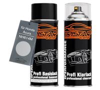 TRISTARcolor Pintura automotriz Set de botes de spray para Honda/Acura NH614M Titan Silver Metallic Pintura base pintura transparente aerosol 400 ml