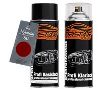 TRISTARcolor Pintura automotriz Set de botes de spray para Hyundai SU Flamingo Red Pintura base pintura transparente aerosol 400 ml
