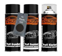 TRISTARcolor Pintura automotriz Set de botes de spray para Mazda 46G Machine Grey Metallic Fondo pintura base pintura transparente aerosol 400 ml