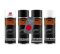 TRISTARcolor Pintura automotriz Set de botes de spray para plástico para Audi G2 Tornadorot/Tornado Red Base adherente fondo pintura base pintura transparente con plastificante