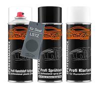 TRISTARcolor Pintura automotriz Set de botes de spray para plástico para Seat LS7Z Gris Zenit Perl/Gris Zen. Perl Base adherente pintura base pintura transparente con plastificante
