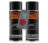 TRISTARcolor Pintura automotriz Set de botes de spray para Renault/Alpine 713 Rojo Cereza Perol. / Rouge Cerise Perol. Fondo pintura base aerosol 400 ml