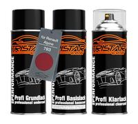 TRISTARcolor Pintura automotriz Set de botes de spray para Renault/Alpine 783 Rouge Nacre Fondo pintura base pintura transparente aerosol 400 ml